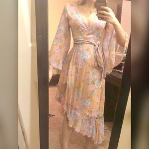 Vintage-Antique peachy flower dress
